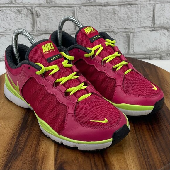 Nike Training Flex TR2 Womens 8 Pink Green Running Sneakers 511332-632 - Picture 7 of 14